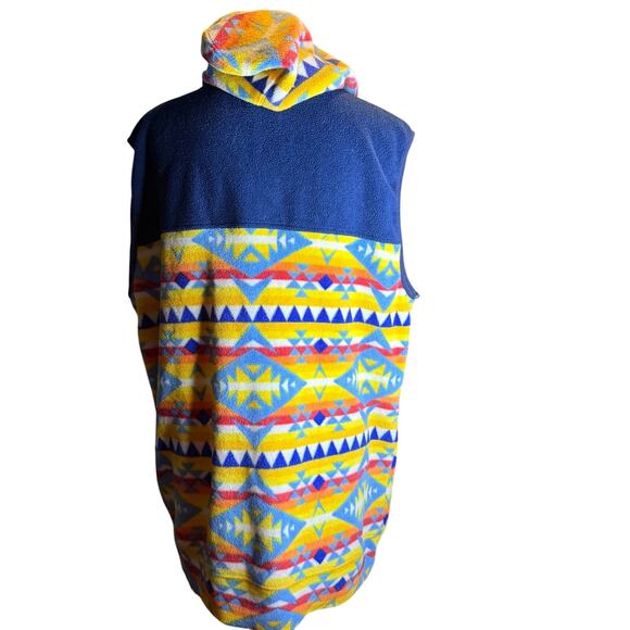 Free Nature Southwest Aztec Print Fleece Vest Hoodie, Size Large - Picture 3 of 6